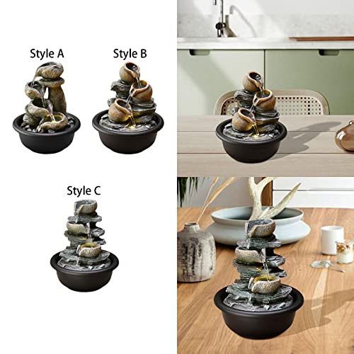 CALANDIS® Indoor Waterfall Fountains Mini Waterfall Flowing Water Ornament Waterscape Style A | 1 Tabletop Fountain