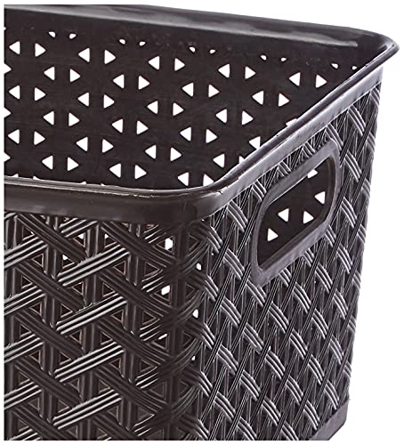 ARISTO Plastic Storage Basket Wthout Lid 15 LTR (34.5 x 27.5 x 19 cm), color may vary, medium (SOLITAIRE 335 Wthout Lid)