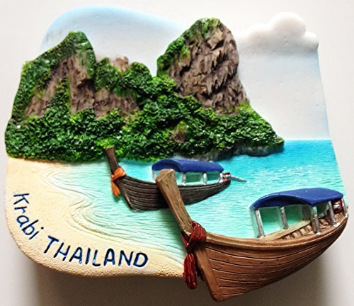 WitnyStore Tiny Railay Beach in Krabi, Thailand Southeast Asia Tourist Attractions Resin Refrigerator Magnet Traveler Souvenir 3D Fridge Magnets