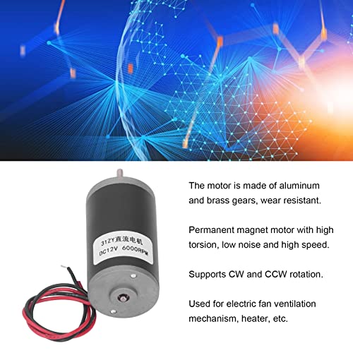 Ubersweet® Permanent Magnet Motor, Stably Running Low Noise Electric Motor Aluminum Reversible for Light (6000RPM)