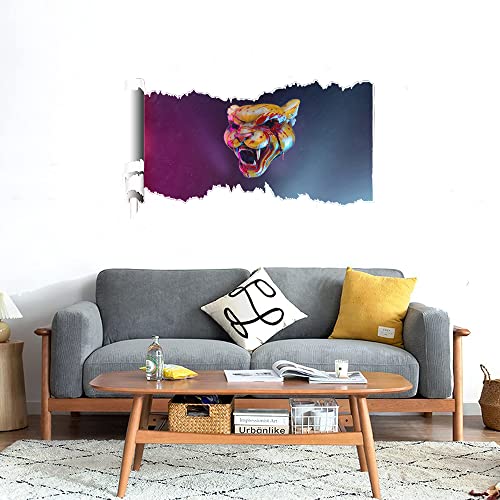 GADGETS WRAP Printed Wall Decal Sticker Scratched Paper Style Wall Decal (90cm x 50cm) - Killer Tiger