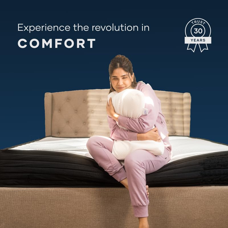 GetRest LuxeAdapt 12-inch- India's 1st Space-Induced ErgoMax Hyper Contour Design Mattress for Back Pain| Scientifically and Dr Certifed 7-Layered| Pocket Springs & Memory Foam|78x72x12 inch|King