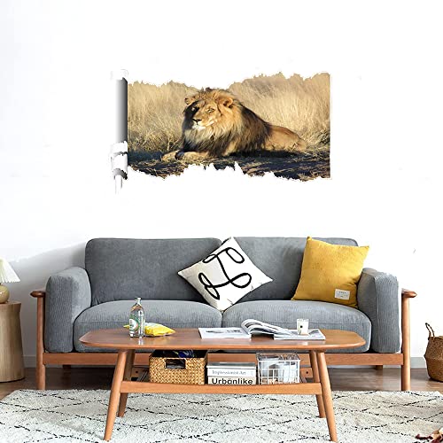 GADGETS WRAP Printed Wall Decal Sticker Scratched Paper Style Wall Decal (90cm x 50cm) - Lion