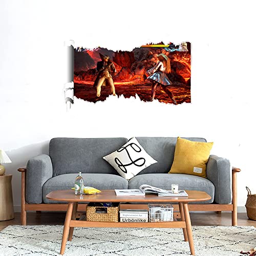 GADGETS WRAP Printed Wall Decal Sticker Scratched Paper Style Wall Decal (90cm x 50cm) - Tekken 7 Lee vs Lili