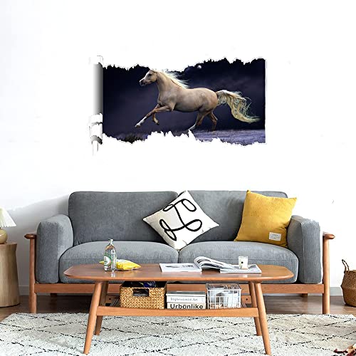 GADGETS WRAP Printed Wall Decal Sticker Scratched Paper Style Wall Decal (90cm x 50cm) - Running Horse