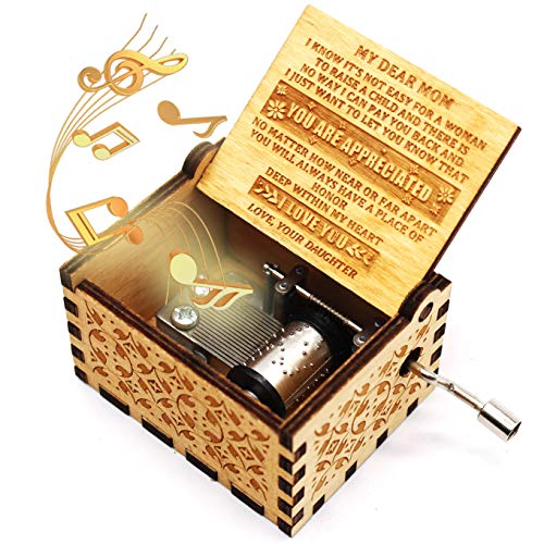 ukebobo Wooden Music Box- You are My Sunshine Music Box, from Daughter to Mom, Unique Music Gifts for Mother - 1 Set