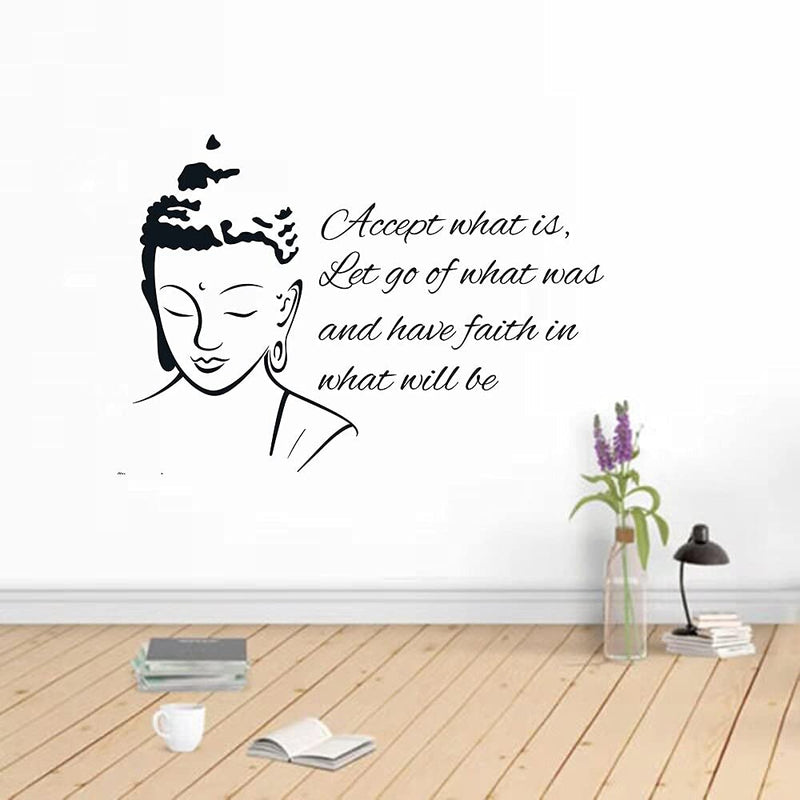 GADGETS WRAP Vinyl Decal Sticker Religious Culture Temple Quotes Buddha (Item Finish Size : 80cm x 56cm)