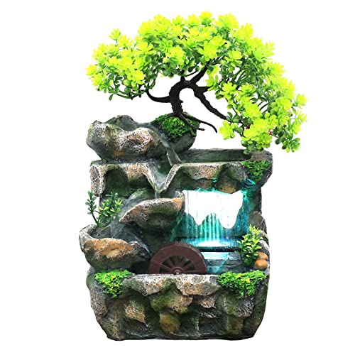 CALANDIS® Indoor Water Fountains Rockery Tabletop Waterfall Fountain Decoration