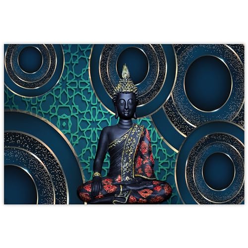 Indianara Rolled Sparkled Gautam Buddha Art Print for Room Décor Digital Reprint 36 inch x 24 inch Painting (10755PST)