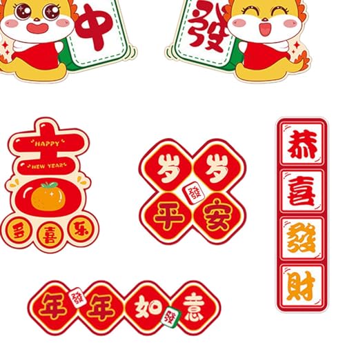 CALANDIS® 6X Chinese New Year Refrigerator Magnets Ornament for Cabinet Door Holiday | 6 Fridge Magnets