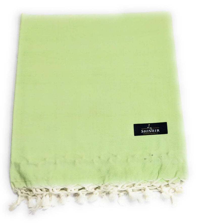 SHISHIR 100% Cotton Soft Beautiful Olive Green Plain Bhagalpuri Summer Blanket Khes Dohar Top Sheet Set Chadar Size- 245cm X 130cm