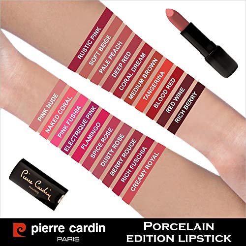 Pierre Cardin Paris, Porcelain Edition Rouge Lip Colour, Long Lasting Creme Lipstick, Long Lasting Crayon Lipstick, Creamy and Intense Pigment (236-Soft Beige)