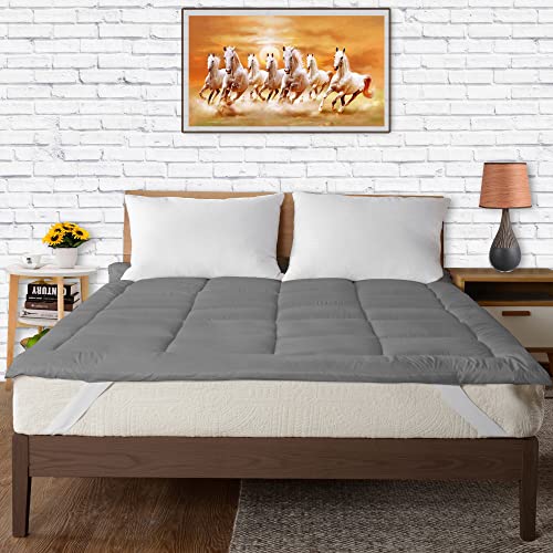 CRAZY WORLD Soft 3500 GSM Mattress Padding/Topper for Comfortable Sleep Grey (36x72inch)