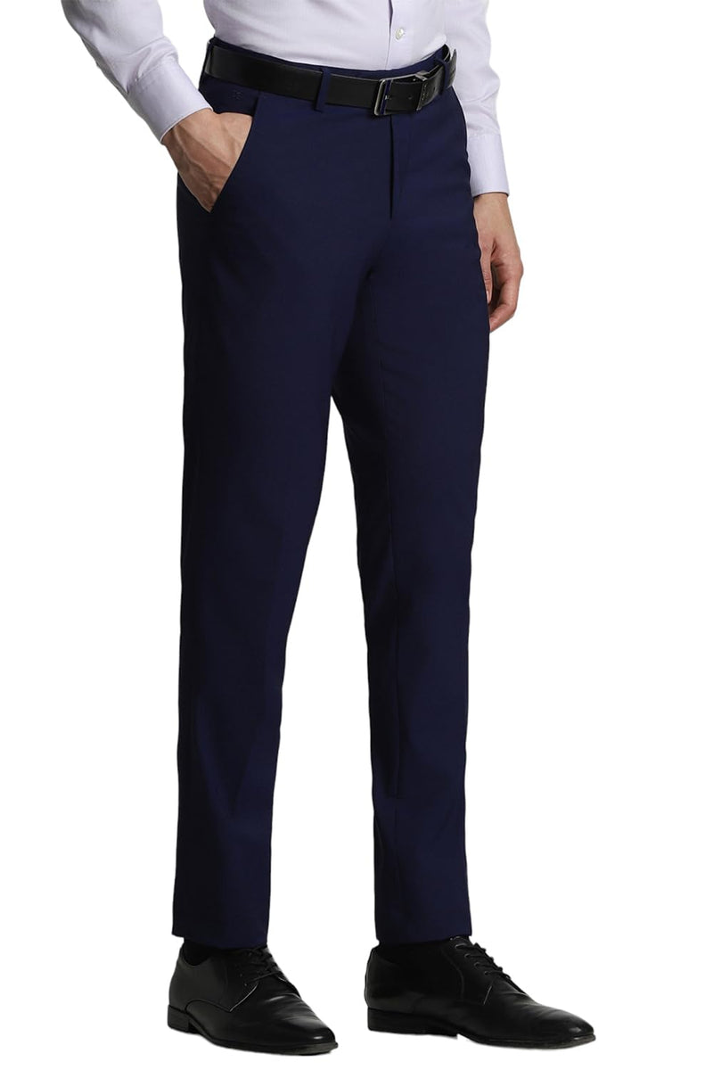 Peter England Men's Slim Pants (PETFWNSPA95297_Medium Blue