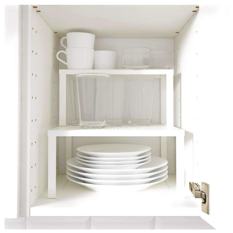 Ikea Alloy Steel Cupboard Cabinet Shelf Insert (White, 32x28x16 cm), Tiered Shelf