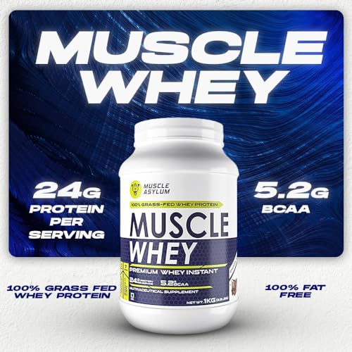 Muscle Asylum Premium Whey Protein l 1kg, 25 Servings l Double Chocolate l With Genuine Lab Reports l Muscle Building & Recovery | Increased Muscle