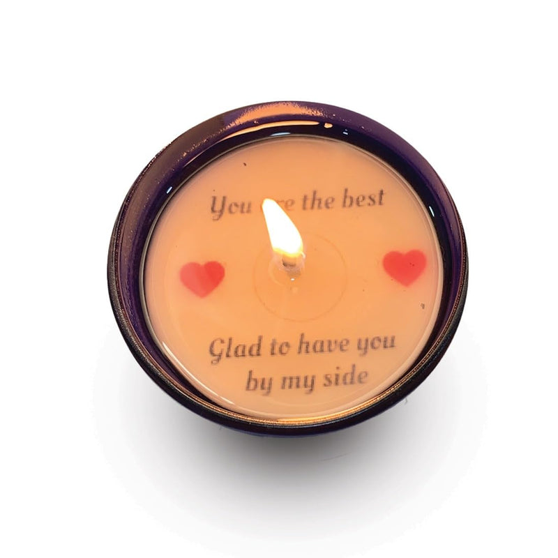 Divine senses Secret Message | Scented Candle Calligraphy Brush Art | Natural Soy Wax Handmade with Love | Happy B'Day, I Love You Customization Available| 40 Plus Hours Burning time.