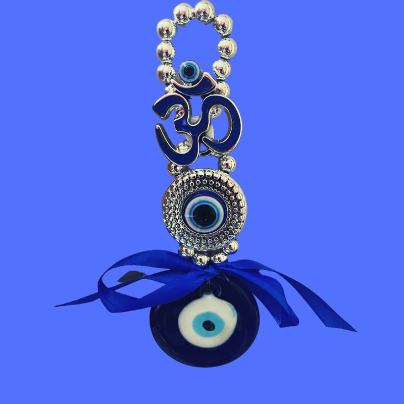 GJ OM Evil Eye Hanging for Home & Car | for Good Luck & Prosperity - Blue (design2)