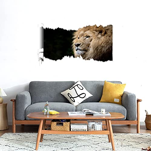 GADGETS WRAP Printed Wall Decal Sticker Scratched Paper Style Wall Decal (90cm x 50cm) - Lion in Black