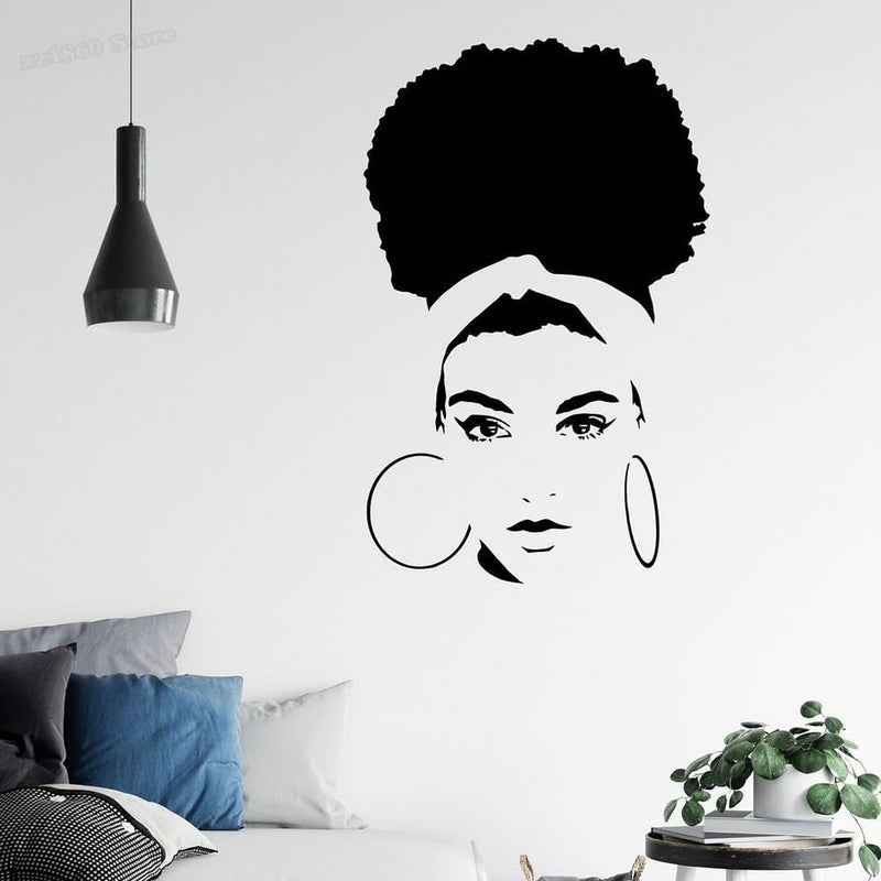 GADGETS WRAP Vinyl African Woman Wall Decal Black Girl Vinyl Sticker