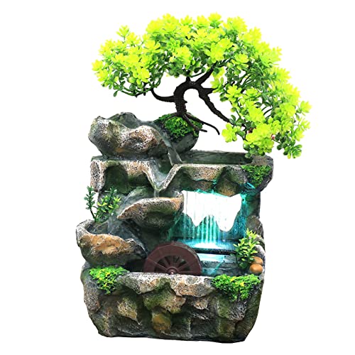 CALANDIS® Indoor Water Fountains Rockery Tabletop Waterfall Fountain Decoration