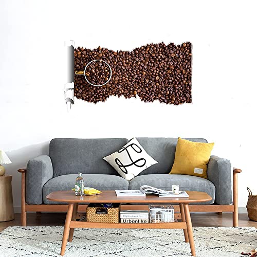 GADGETS WRAP Printed Wall Decal Sticker Scratched Paper Style Wall Decal (90cm x 50cm) - Coffee Beans (2)