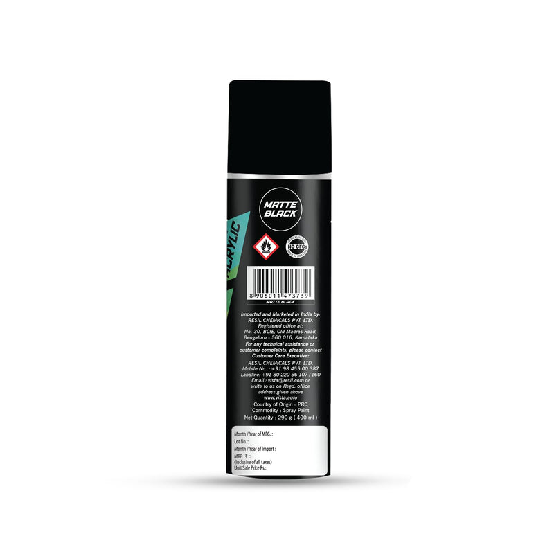 RESIL VISTA Spray Paint Black Matt 400 ml