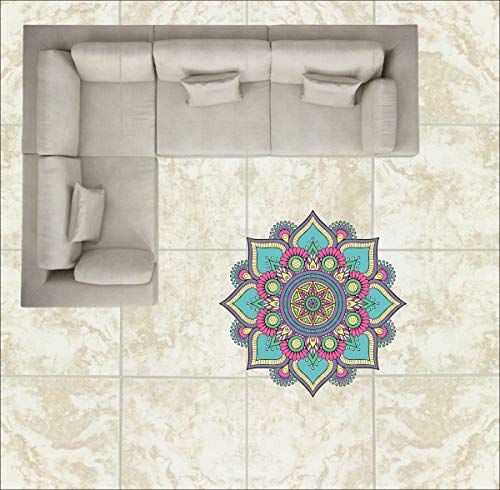Diwali Special - Colourful Decorative Rangoli Sticker Size- 30 cm x 30 cm Set of 2 (AS161)
