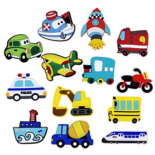 Wowobjects® 13PCS Refrigerator Magnet Cartoon Vehicles Fridge Decoration Office Magnet Board Magnet