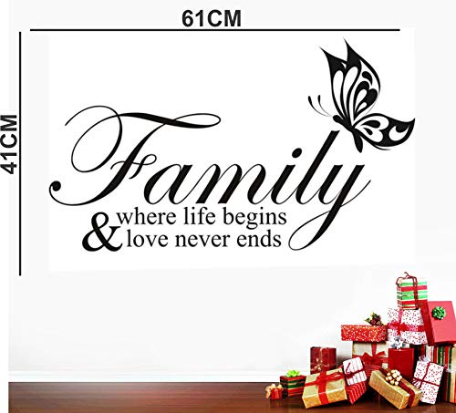 Sahaj Decor Family Quotes Sticker | Wall Sticker for Living Room -Bedroom - Office - Home Hall Decorative Stickers