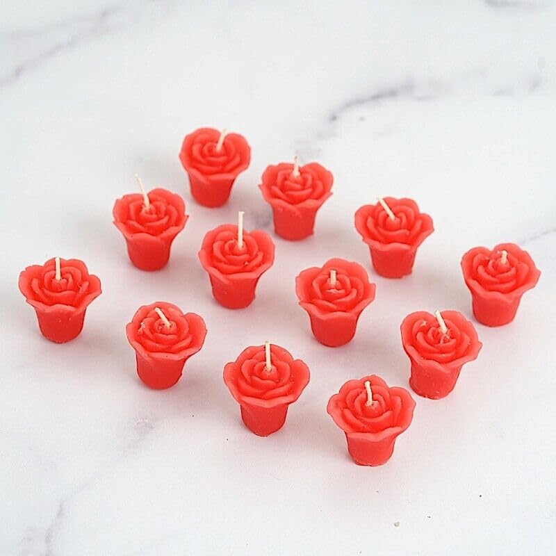 Weddings Parties and Gift 12 RED Mini Roses Floating Candles Party Wedding Centerpieces Supplies vngift6526