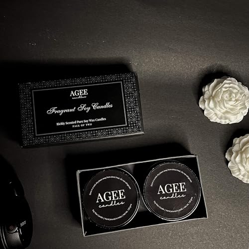 AGEE Odyssey Gift Set | Set of 2 Scented Organic Soy Candles | Richly Scented | Ecofriendly | 13+ Hours Burn Time Each | Gift Set