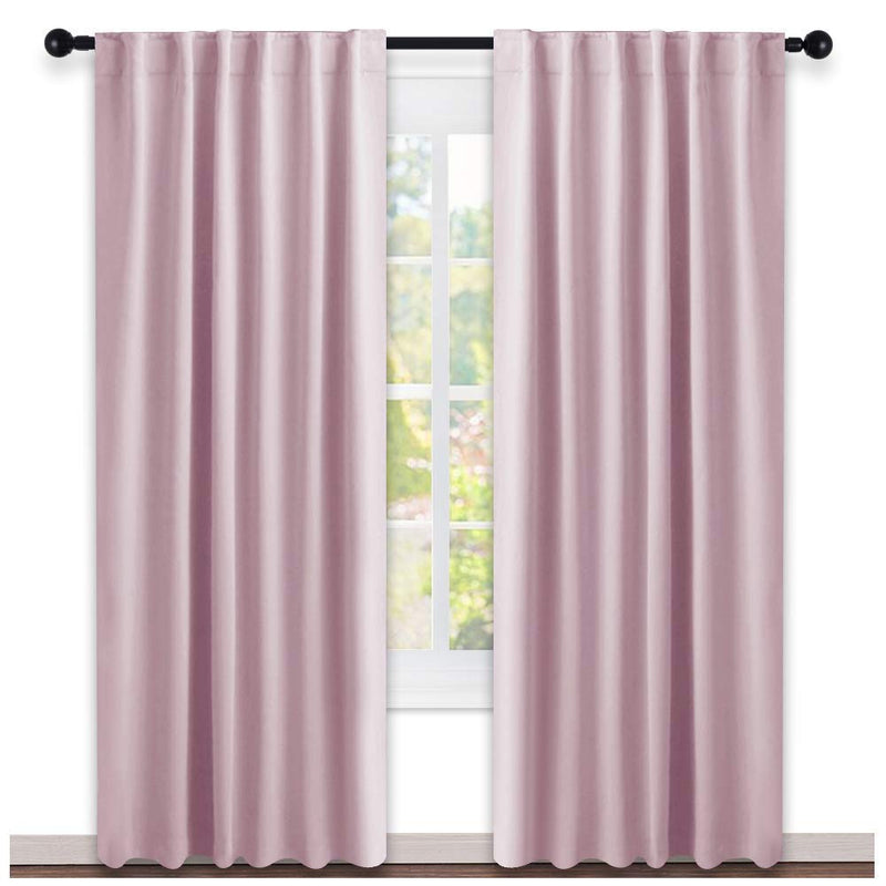 JVIN FAB Very Elegant Back Panel Blackout Eyelet Set of 2 Pcs Door Curtains | Living Room/Hotel/Restaurant/Home/Resort/Office (Baby Pink, 8 Feet)