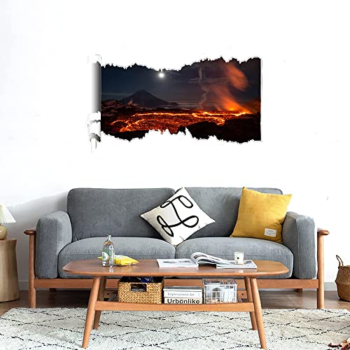 GADGETS WRAP Printed Wall Decal Sticker Scratched Paper Style Wall Decal (90cm x 50cm) - Volcano