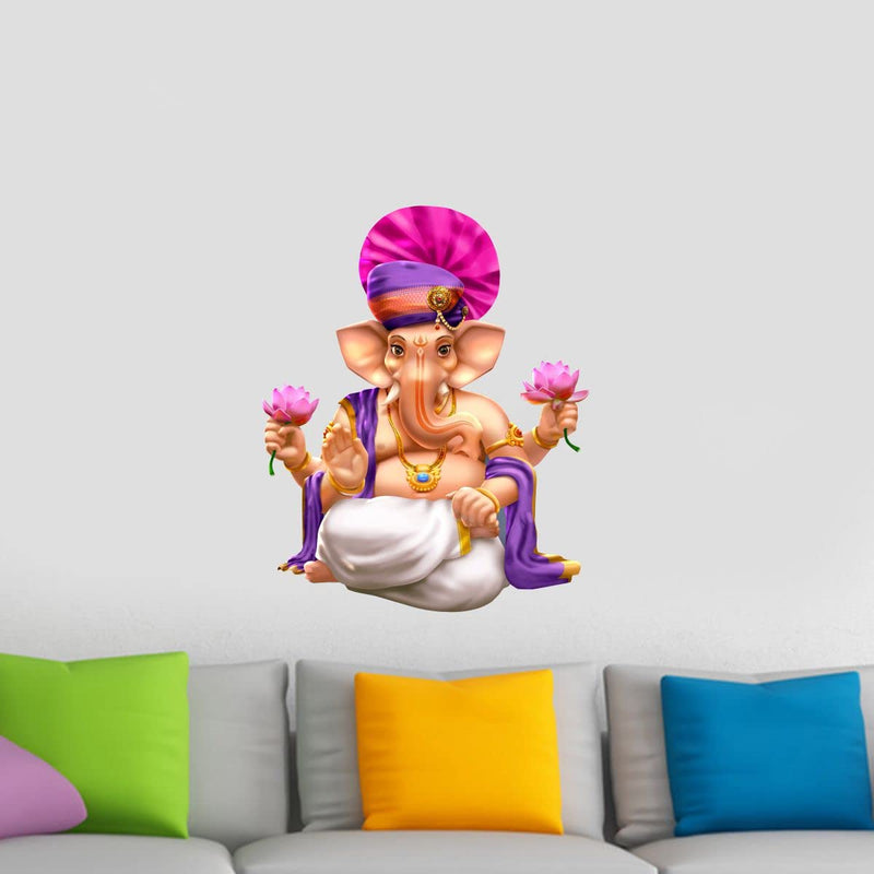 Decor Kraft Ganesh Ji Design Wall Sticker & Decal,Size- 58 Cm X 48 Cm,Religious