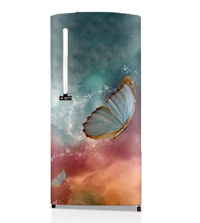 Creative Print Solution 3D Butterfly Design Sticker for Fridge /almirah /Table /Kitchen /Single Door Size 24x49 inch(Vinyl)