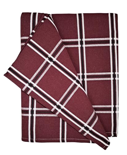 Arvore Bunkaar Single Size Cotton Bedsheet/Blanket/Solapur Chaddar for Daily use (60x90 inches) Set of 1 (Maroon Red Checks)