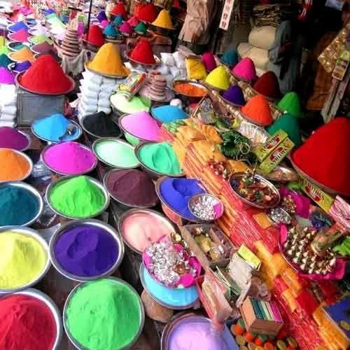 Holi Colours Made with Pure Starch powderHoli Colours Set, Abir Gulal for Holi, Pooja, Pack Natural Holi Colours of Red,Pink,Green,Yellow Pack of 100gm×4