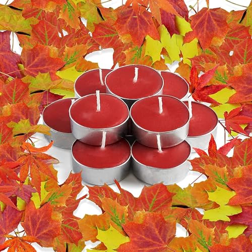 TWINZEN Wax Tealight Candles | Wax Red Tealight Candles | 3-Hour Burn Time, Smokeless, No Residue (Set of 100, Unscented)