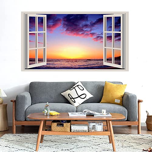 GADGETS WRAP Printed Wall Decal Sticker Fake Window Style Decal (90cm x 50cm) - Landscapes