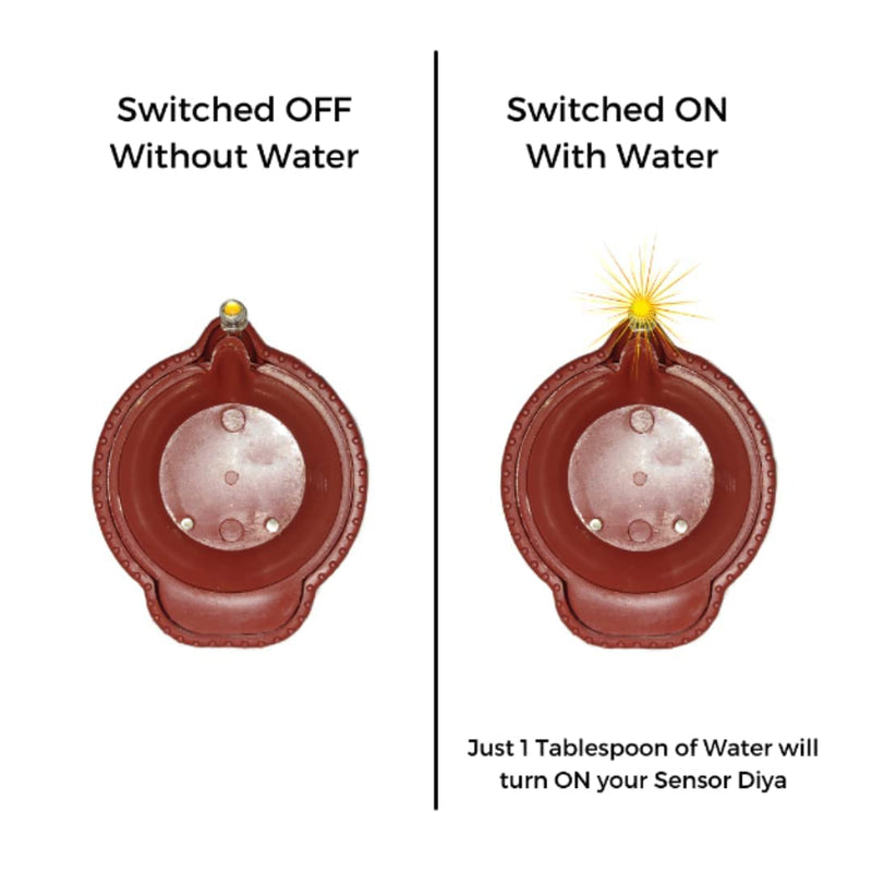 Water Sensor LED Candle Lights for Diwali Decoration (Pack of 12)