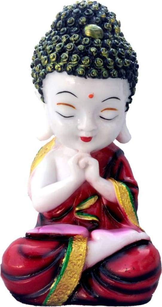 Vaishnavi Art Collection Handpainted Little Baby Monk Decorative Showpiece Decorative Showpiece - 20 cm (Polyresin)