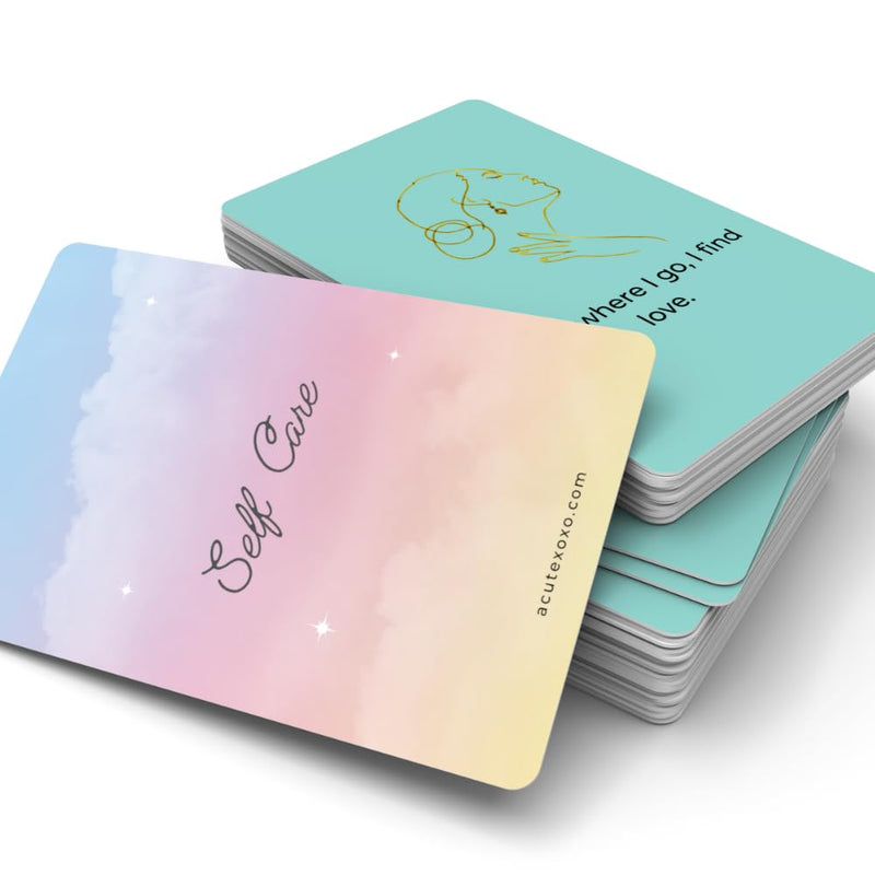 40 Self Care Cards for Women | Positive Affirmation | Body and Mind Positivity | Self Love, Motivation, Kindness Cards | Colourful Cards. Great Gifts