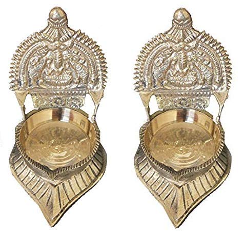 Buyerwell Brass Kamakshi Singhasan Deep Height 10 cm Pack of 2