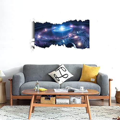 GADGETS WRAP Printed Wall Decal Sticker Scratched Paper Style Wall Decal (90cm x 50cm) - Sparkled Planets