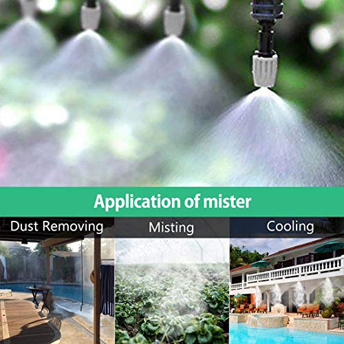 DIY Crafts Water Misting Cooling System Mist Sprinkler Nozzle Outdoor Garden Patio Greenhouse Plants Spray Hose Watering Kit (8 Pcs Misting Kit, Multi Included Pipe + Faucet Connector + Accessory)