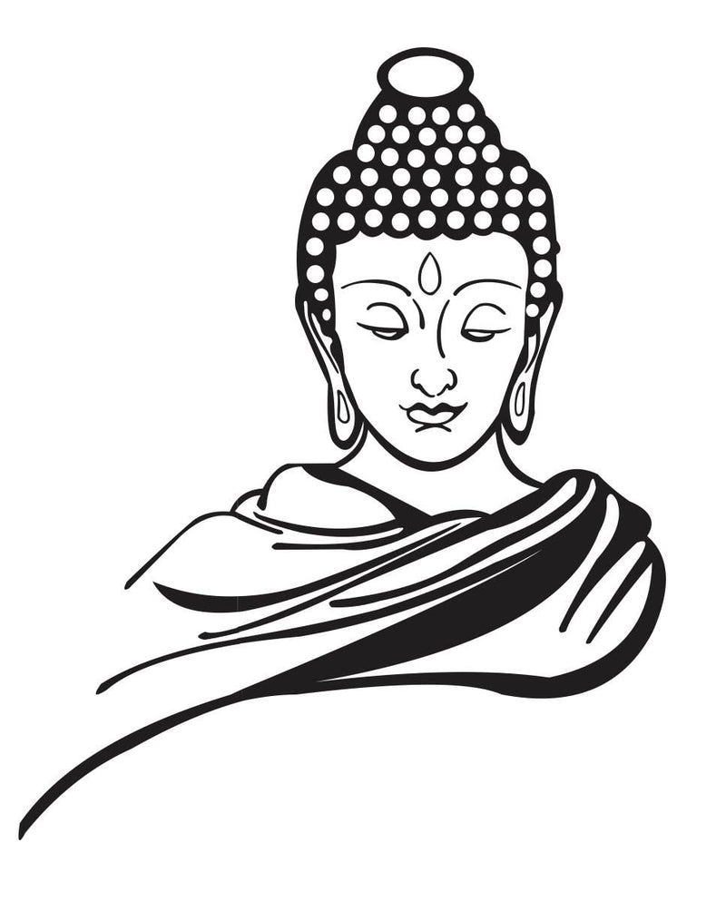 Decor Kraft Black Budha Wall Sticker & Decal,Size- 48 Cm X 33 Cm,Religious