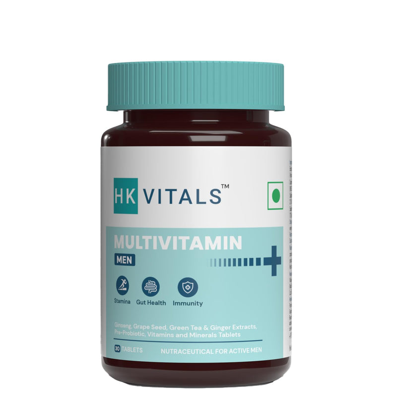 HealthKart HK Vitals Multivitamin Plus Men, 30 Tablets | Daily Multivitamin for Men, For Energy, Stamina, Immunity, Gut, Heart, Bone & Muscle Health