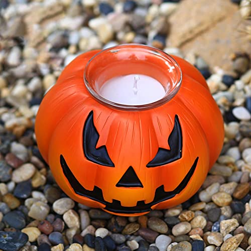 UJEAVETTE® Flickering Halloween Candles Fireplace Fall Pumpkin Tea Lights Harvest Decor