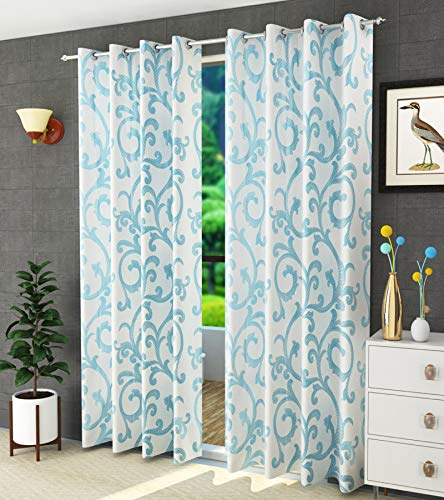 Magnetic Shadow Polyresin Curtain, 4 ft x 7 ft, Blue, Pack of 2.